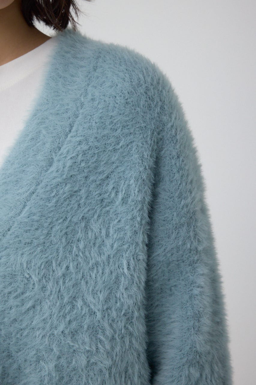 モヘヤライクニットカーディガン SAX M