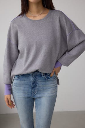 バイカラーカフニット