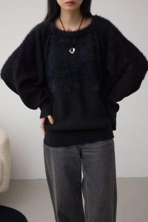 シャギー切替ドルマンニット