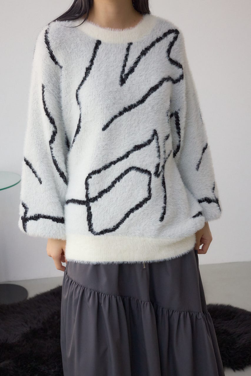 ニュアンス柄ニットトップス IVOY FREE