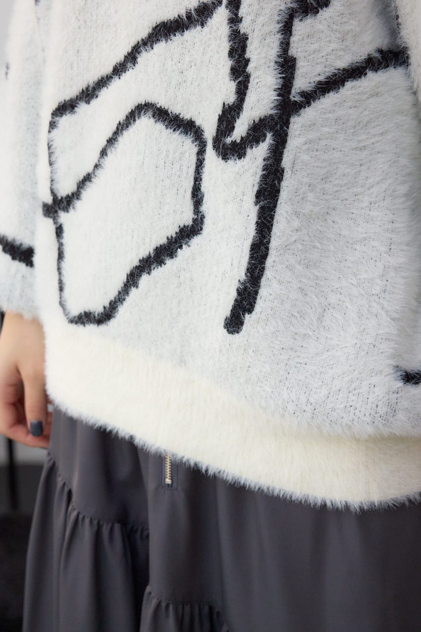 ニュアンス柄ニットトップス IVOY FREE