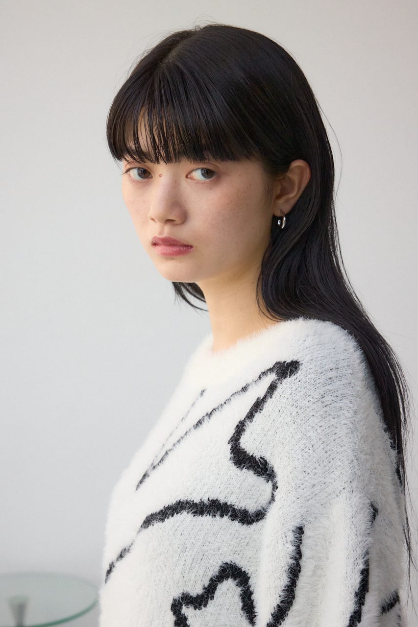 ニュアンス柄ニットトップス IVOY FREE