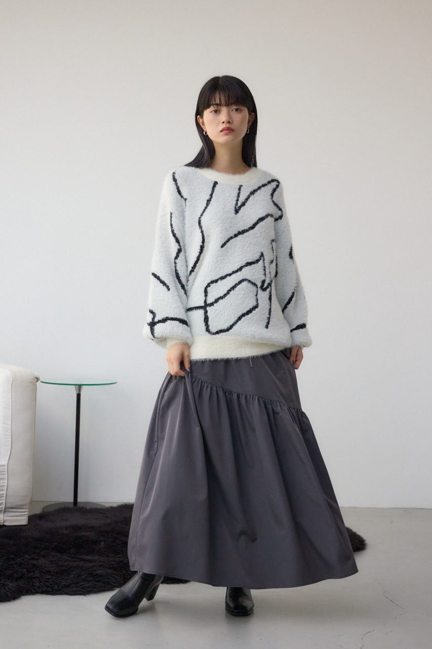 ニュアンス柄ニットトップス IVOY FREE