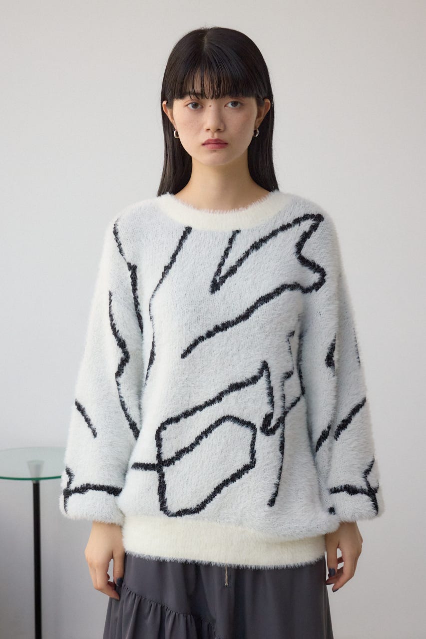 ニュアンス柄ニットトップス IVOY FREE