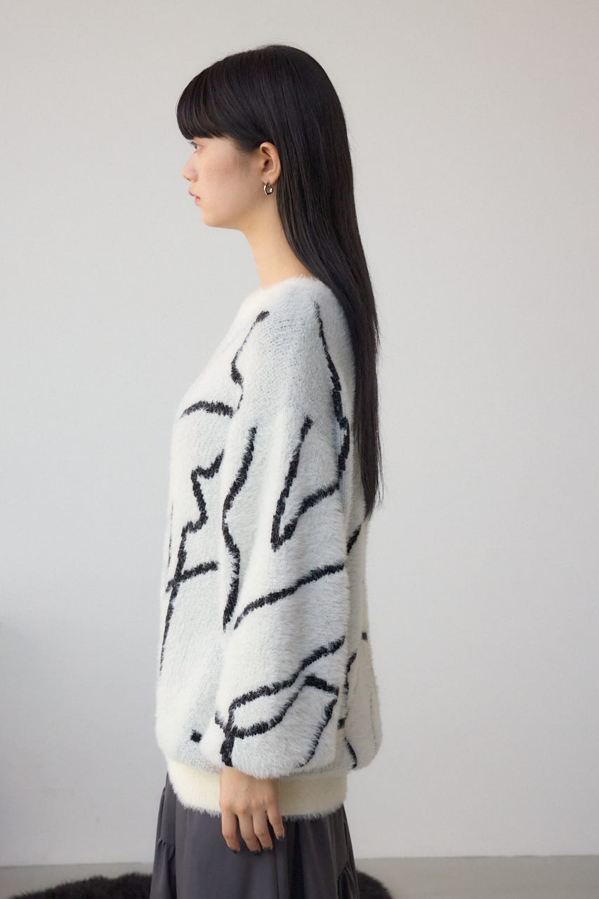 ニュアンス柄ニットトップス IVOY FREE