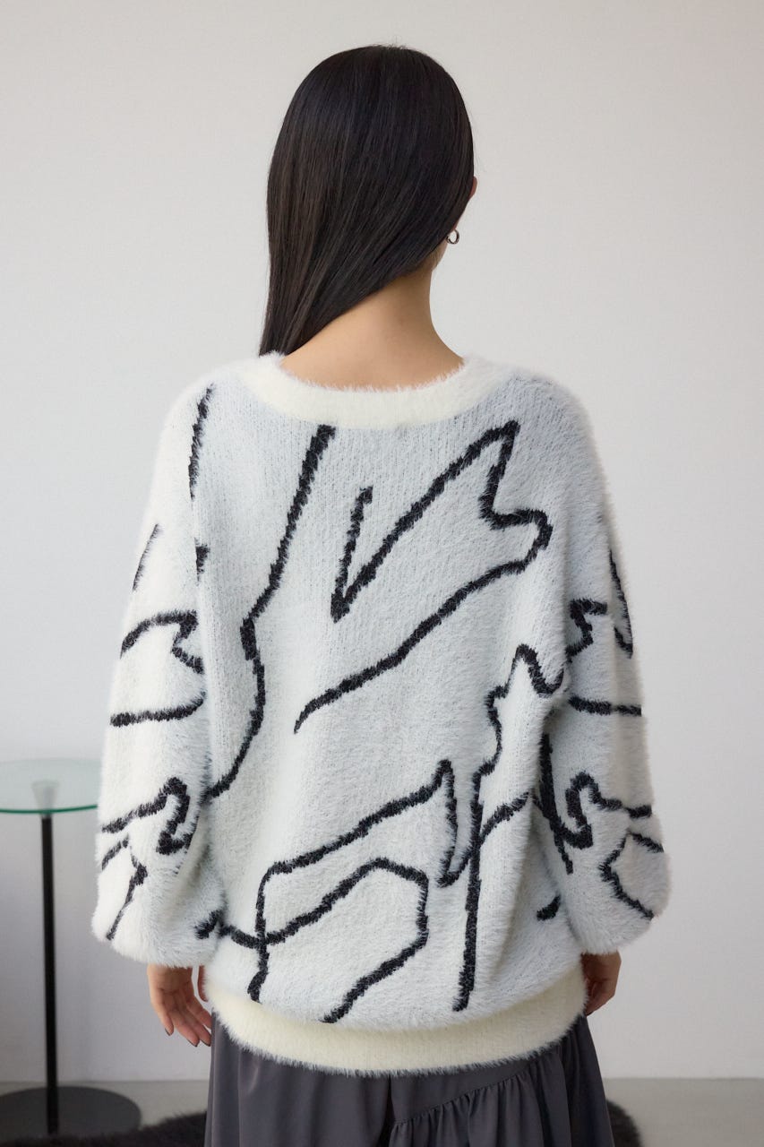 ニュアンス柄ニットトップス IVOY FREE