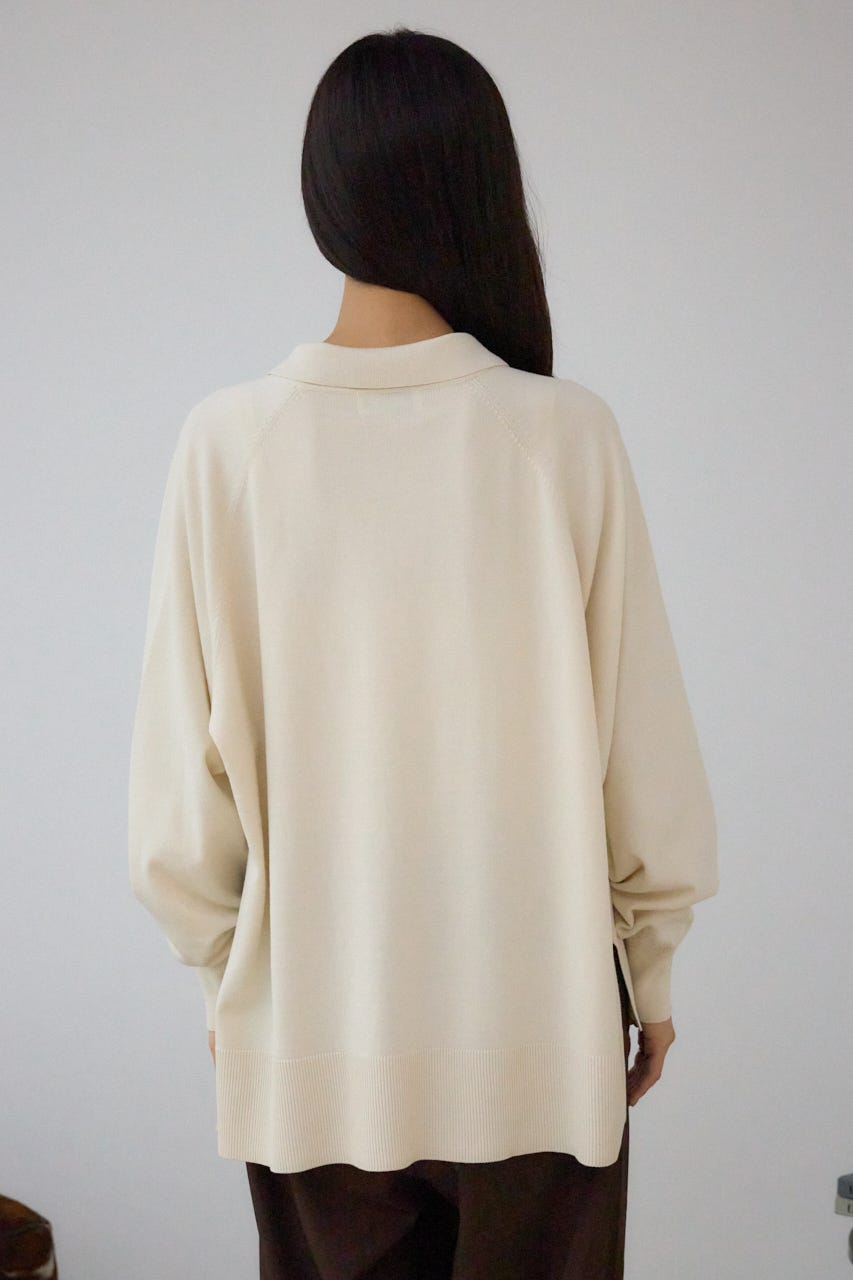 ポロカラーフォルムニットプルオーバー IVOY FREE