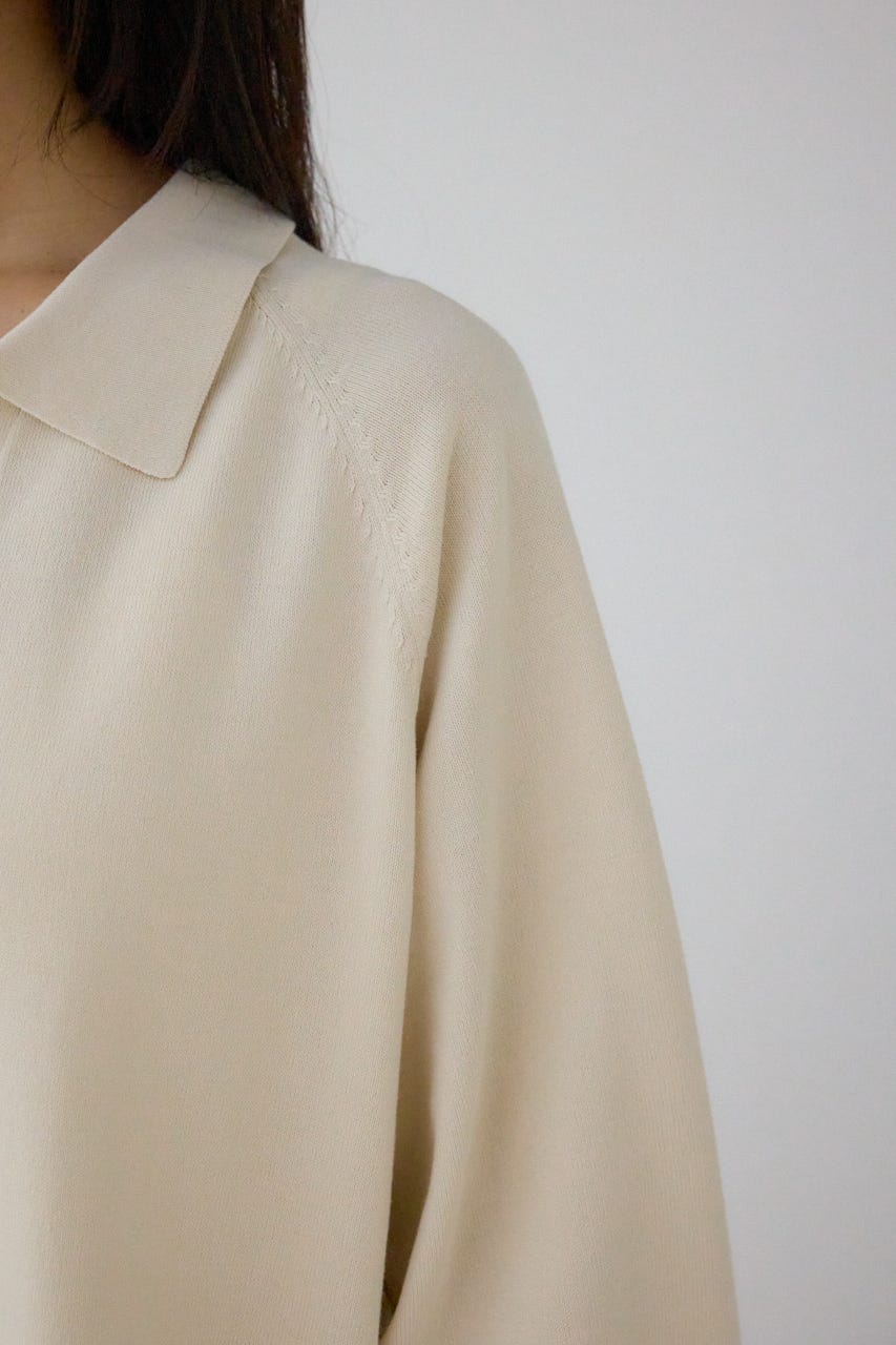 ポロカラーフォルムニットプルオーバー IVOY FREE