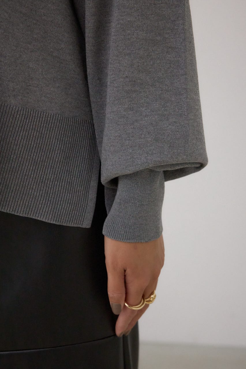 ポロカラーフォルムニットプルオーバー T.GRY FREE