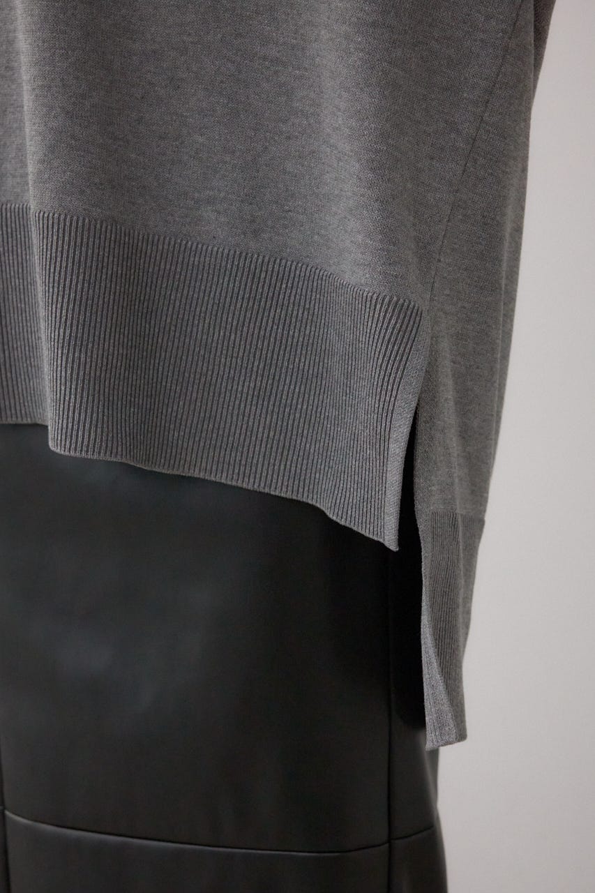 ポロカラーフォルムニットプルオーバー T.GRY FREE