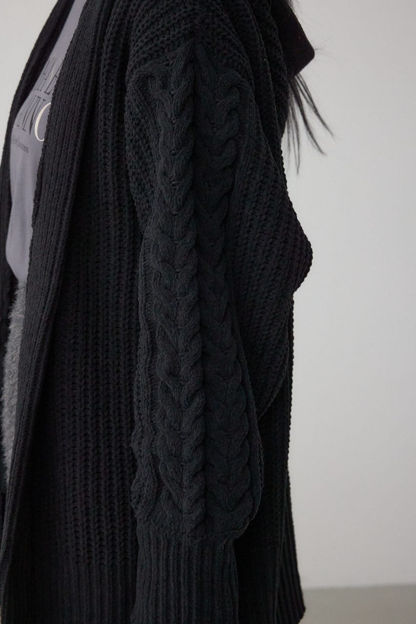 マットモールフードトッパーカーデ BLK FREE