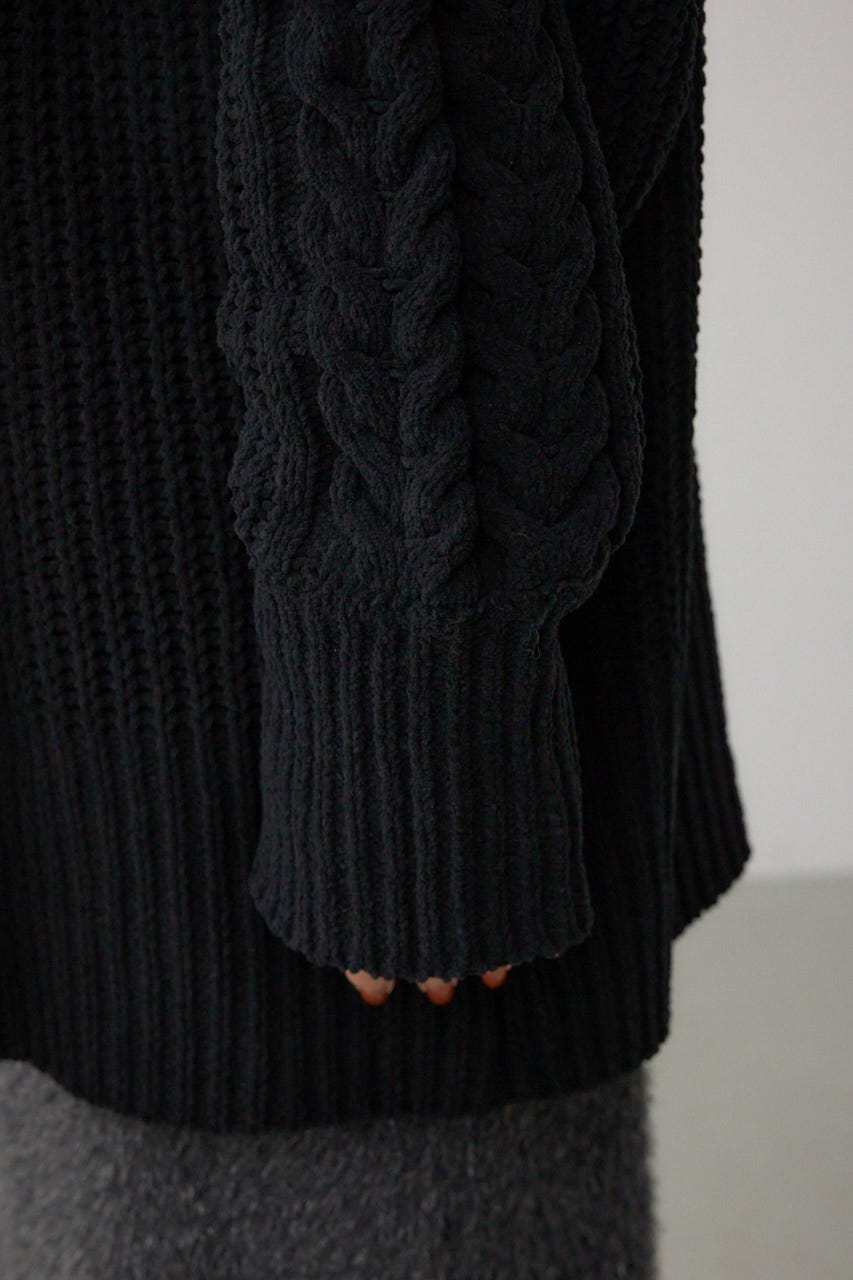 マットモールフードトッパーカーデ BLK FREE