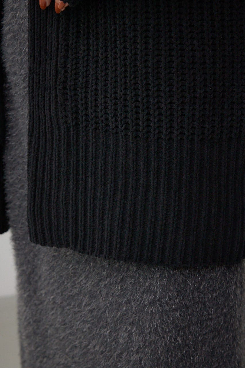 マットモールフードトッパーカーデ BLK FREE