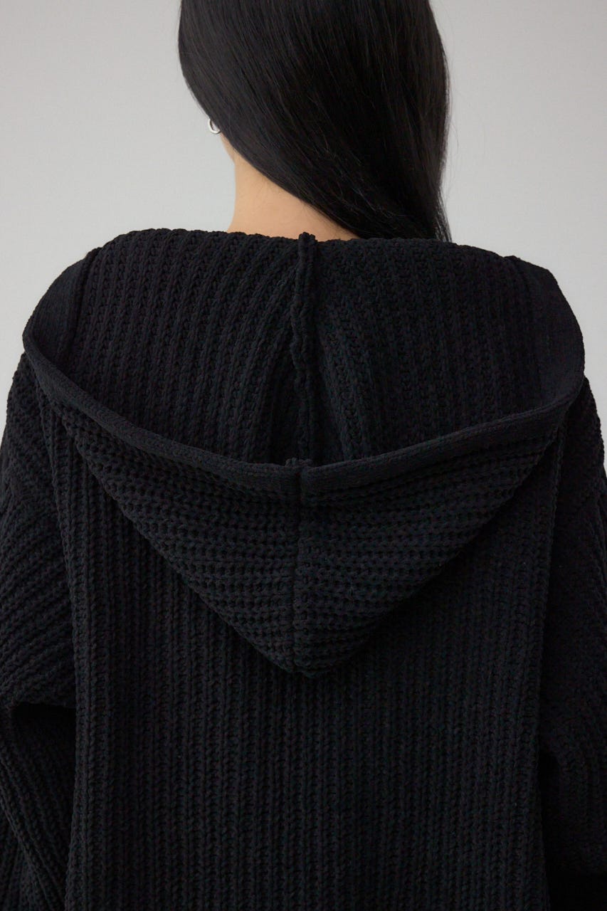 マットモールフードトッパーカーデ BLK FREE