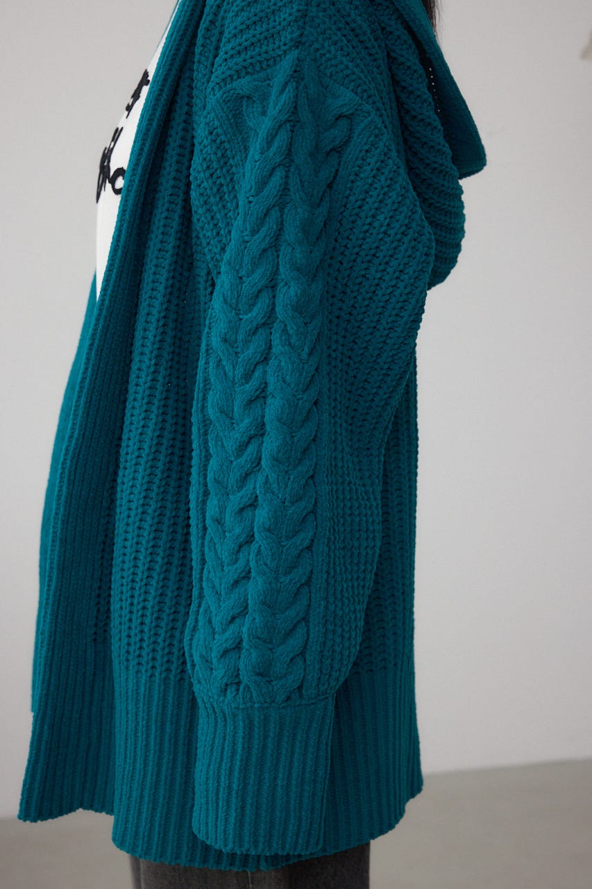 マットモールフードトッパーカーデ D/GRN FREE