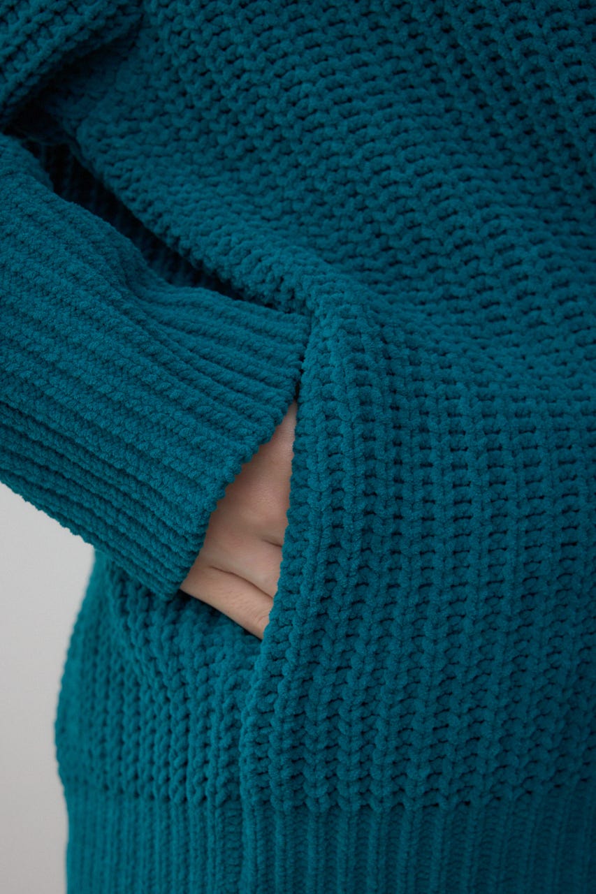 マットモールフードトッパーカーデ D/GRN FREE