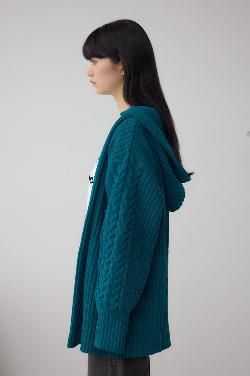 マットモールフードトッパーカーデ D/GRN FREE