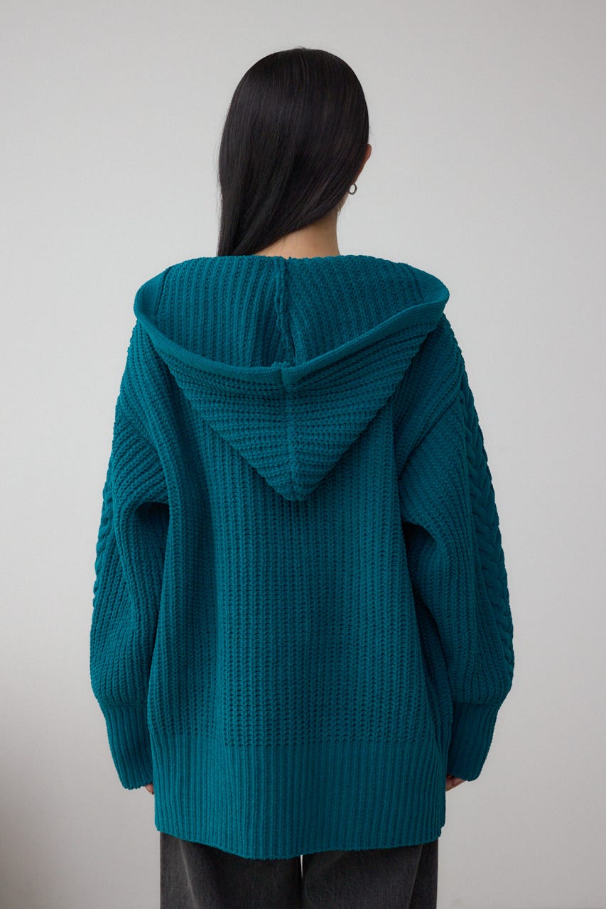 マットモールフードトッパーカーデ D/GRN FREE