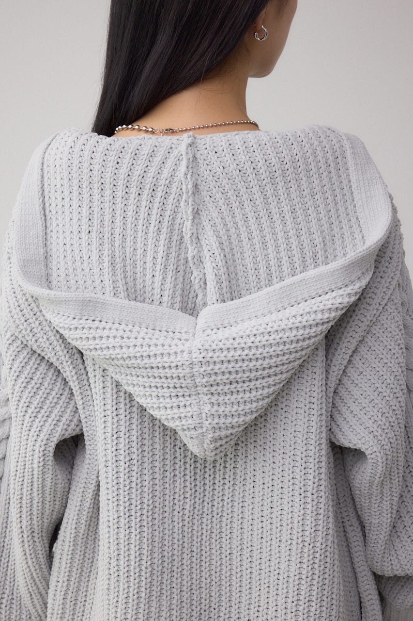 マットモールフードトッパーカーデ L/GRY FREE