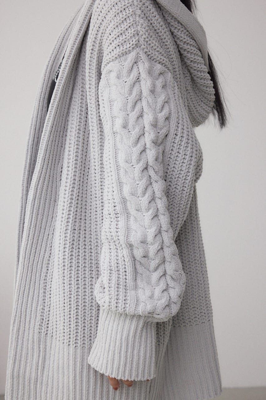 マットモールフードトッパーカーデ L/GRY FREE