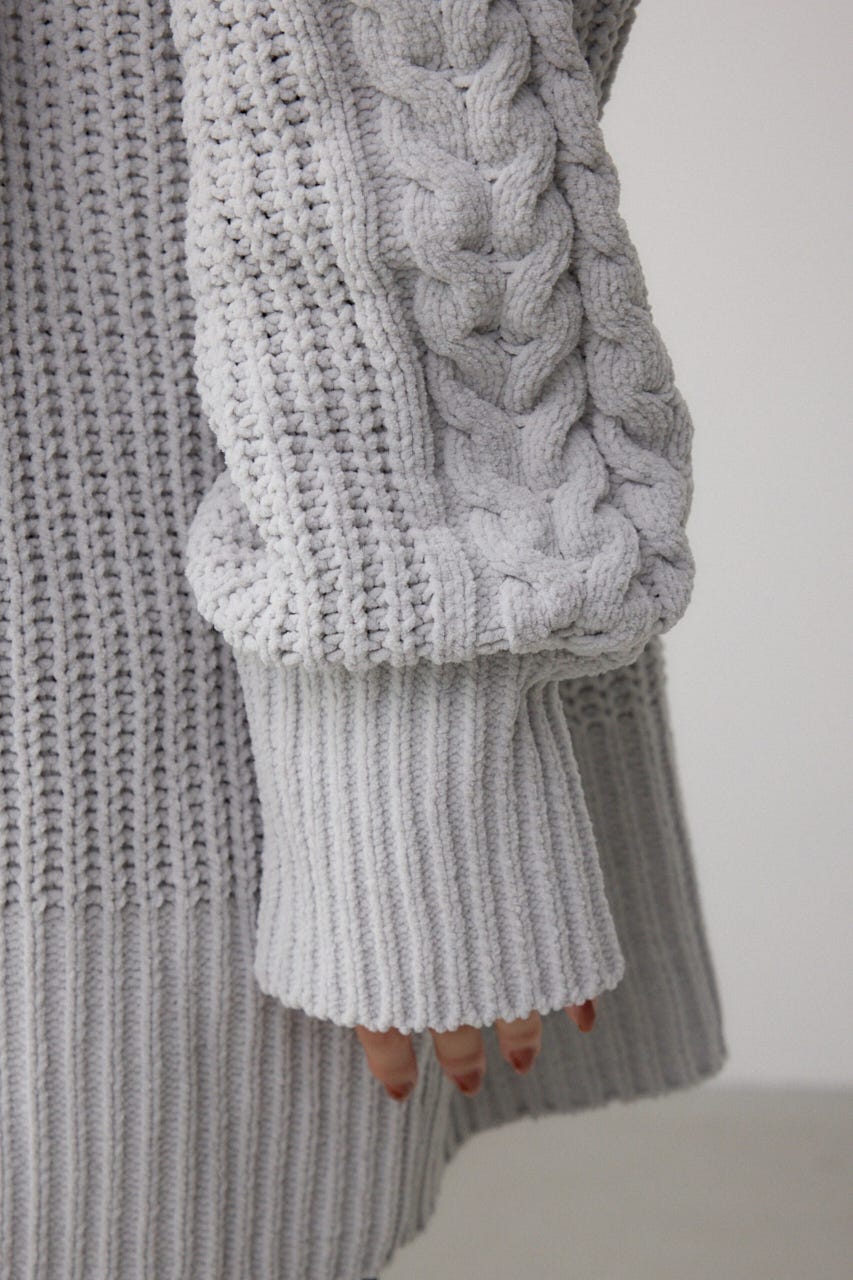 マットモールフードトッパーカーデ L/GRY FREE