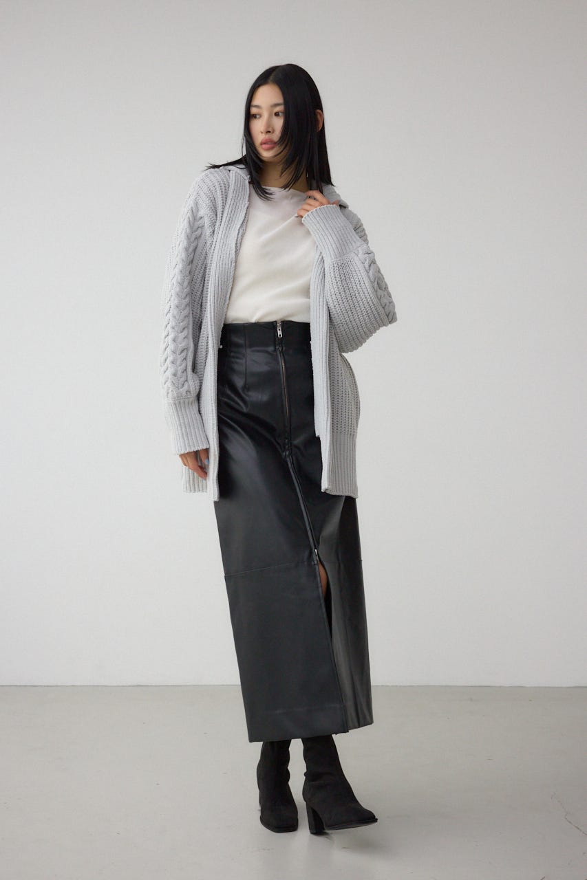 マットモールフードトッパーカーデ L/GRY FREE