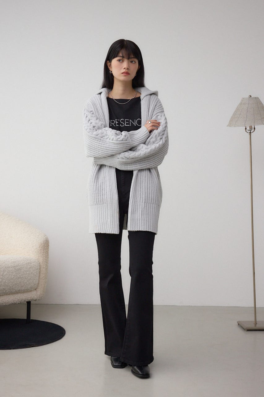 マットモールフードトッパーカーデ L/GRY FREE