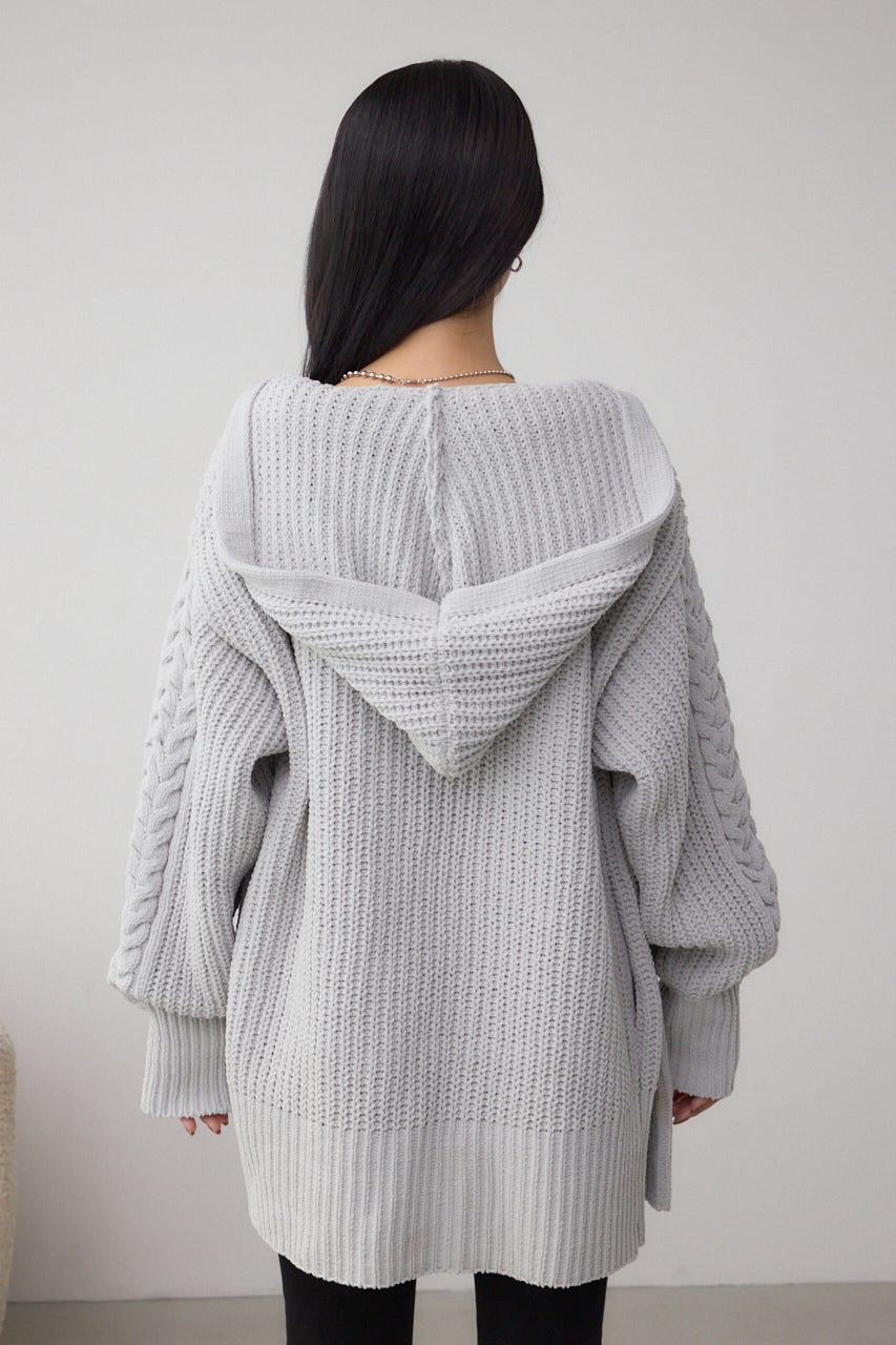 マットモールフードトッパーカーデ L/GRY FREE