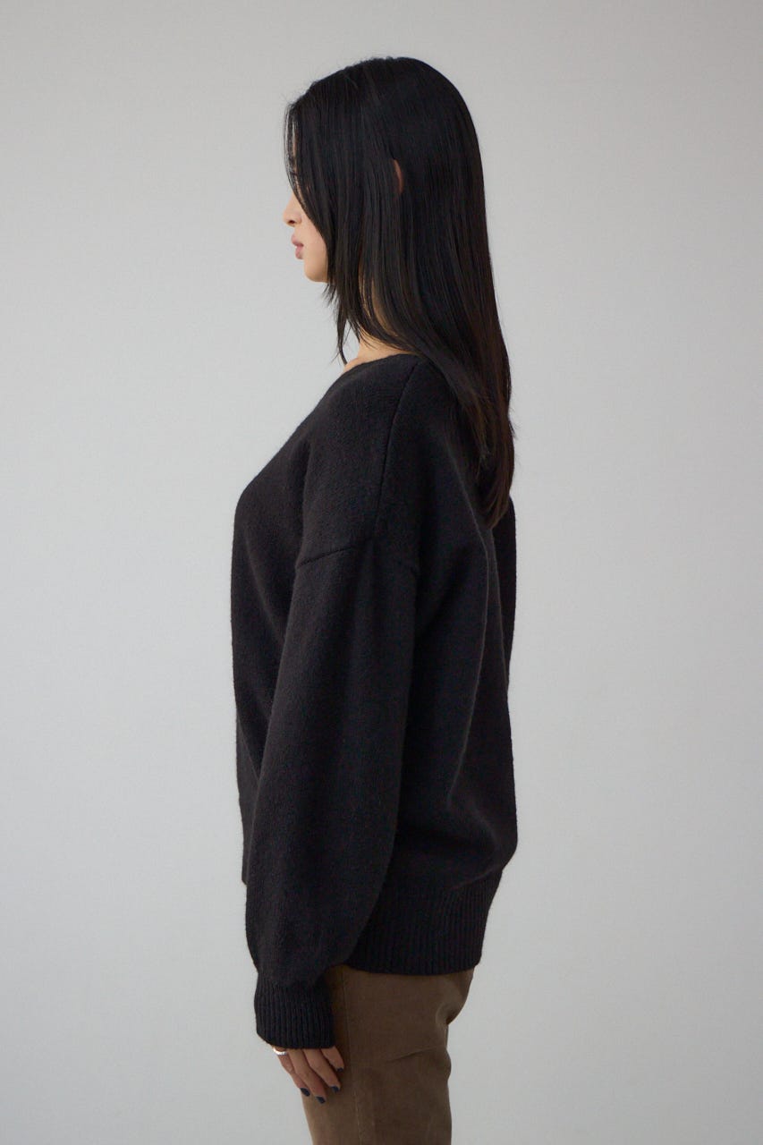 Vネックアソートカラーニットプルオーバー BLK FREE