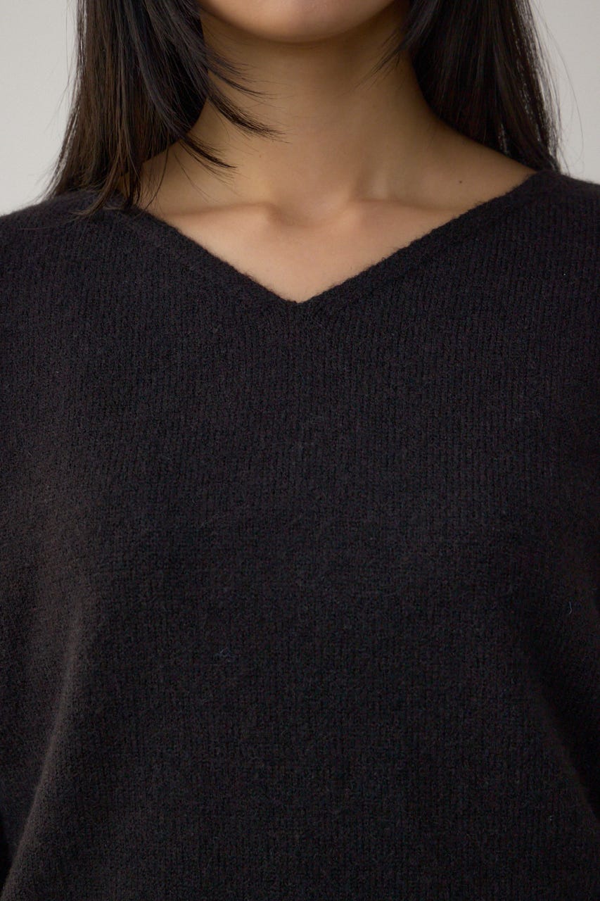 Vネックアソートカラーニットプルオーバー BLK FREE
