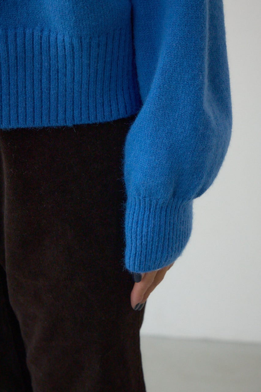 Vネックアソートカラーニットプルオーバー BLU FREE