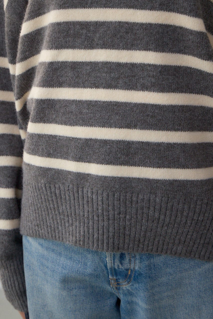 Vネックアソートカラーニットプルオーバー 柄GRY FREE