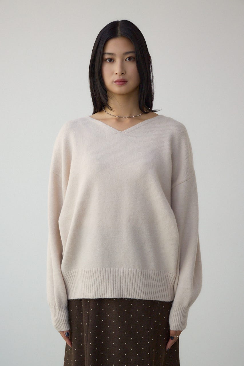 Vネックアソートカラーニットプルオーバー IVOY FREE