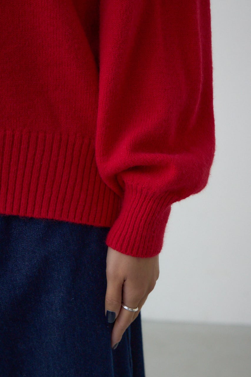 Vネックアソートカラーニットプルオーバー RED FREE