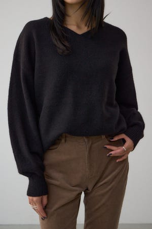 Vネックアソートカラーニットプルオーバー