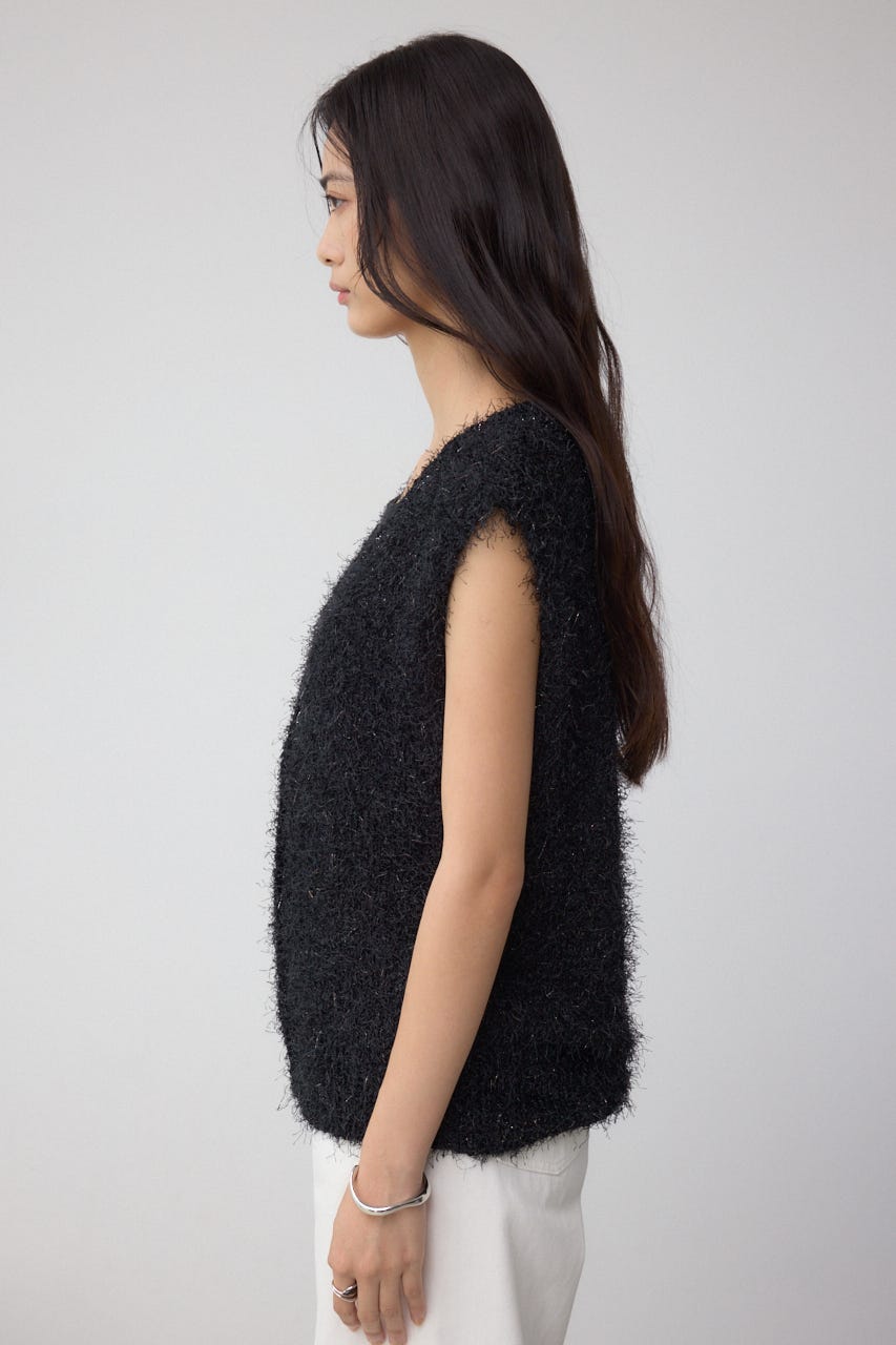 AZUL BY MOUSSY | ラメフェザーVネックニットベスト