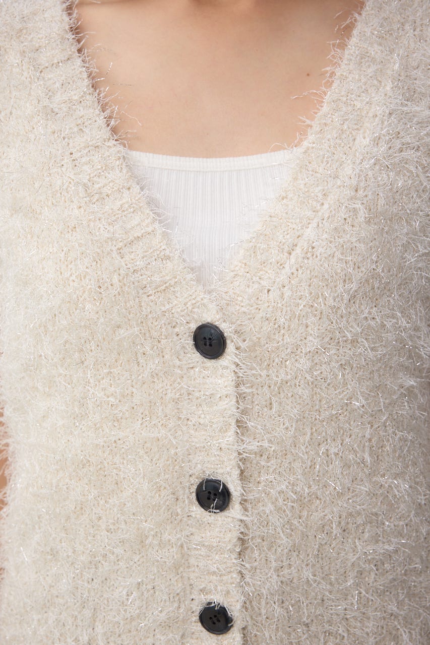 AZUL BY MOUSSY | ラメフェザーVネックニットベスト