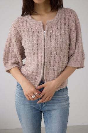 ツイードニットブルゾン セール】 ウールツイード ニットコンビブルゾン （ブルゾン