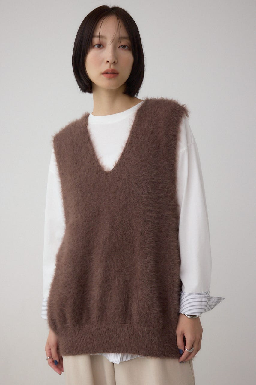 AZUL BY MOUSSY | シャギーニットベスト (タンクトップ ) |SHEL