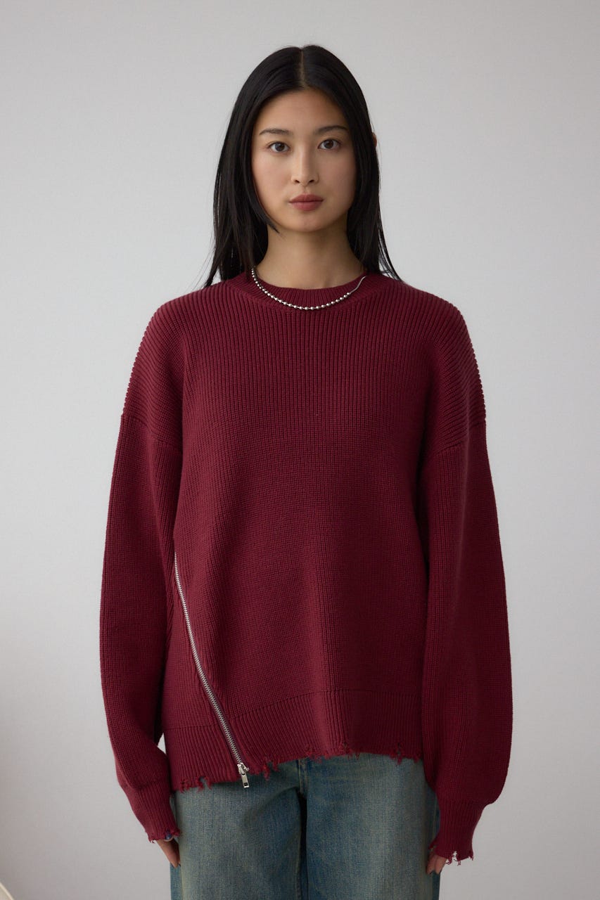 サイドZIPニットトップス BRD FREE