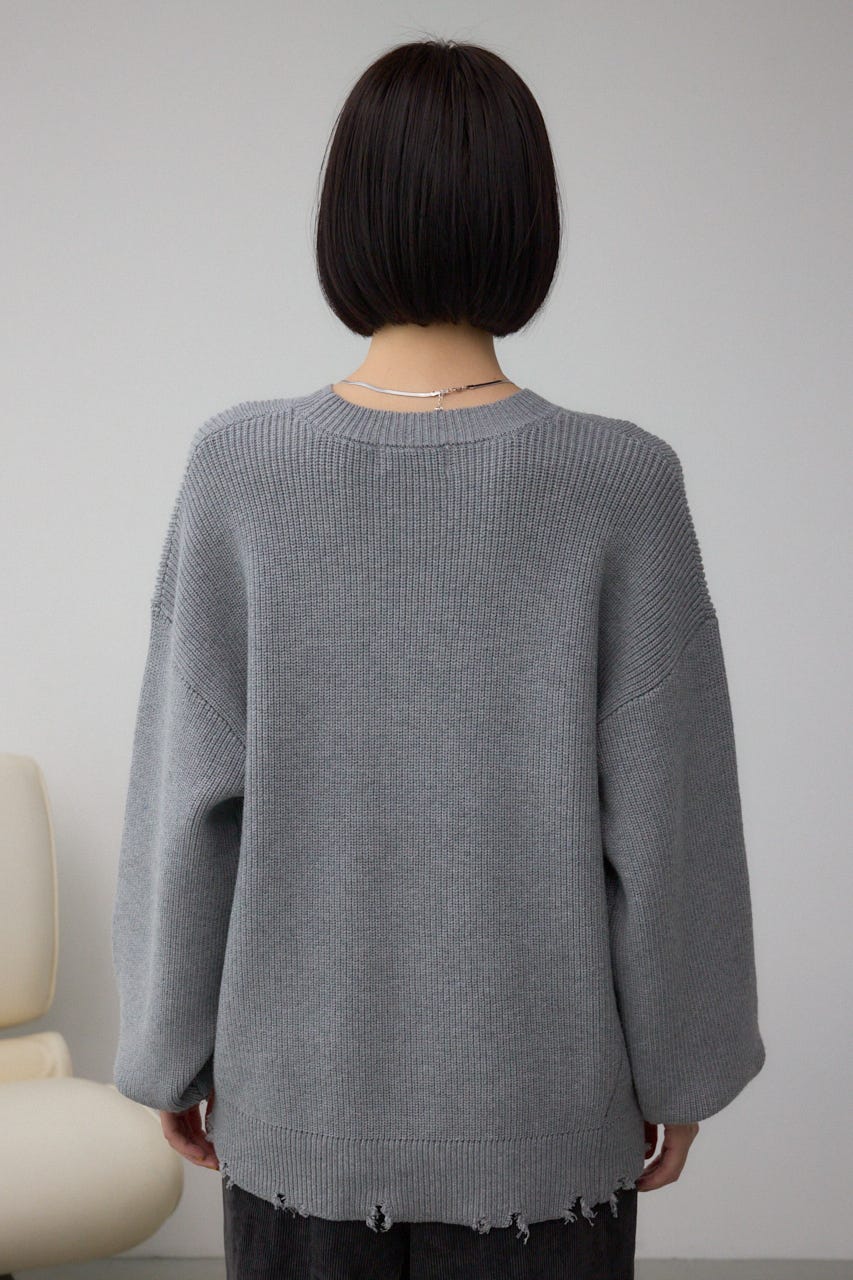 サイドZIPニットトップス GRY FREE