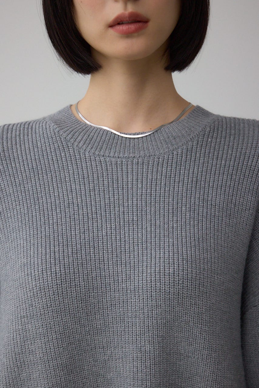 サイドZIPニットトップス GRY FREE