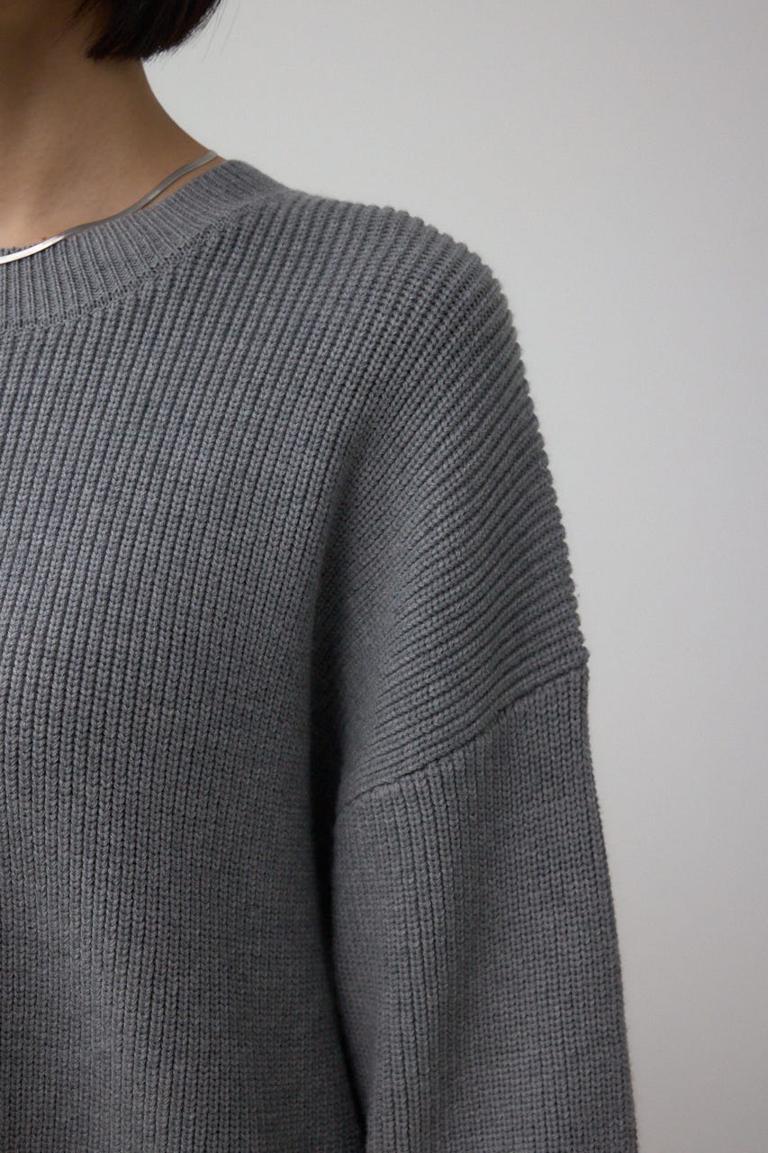 サイドZIPニットトップス GRY FREE