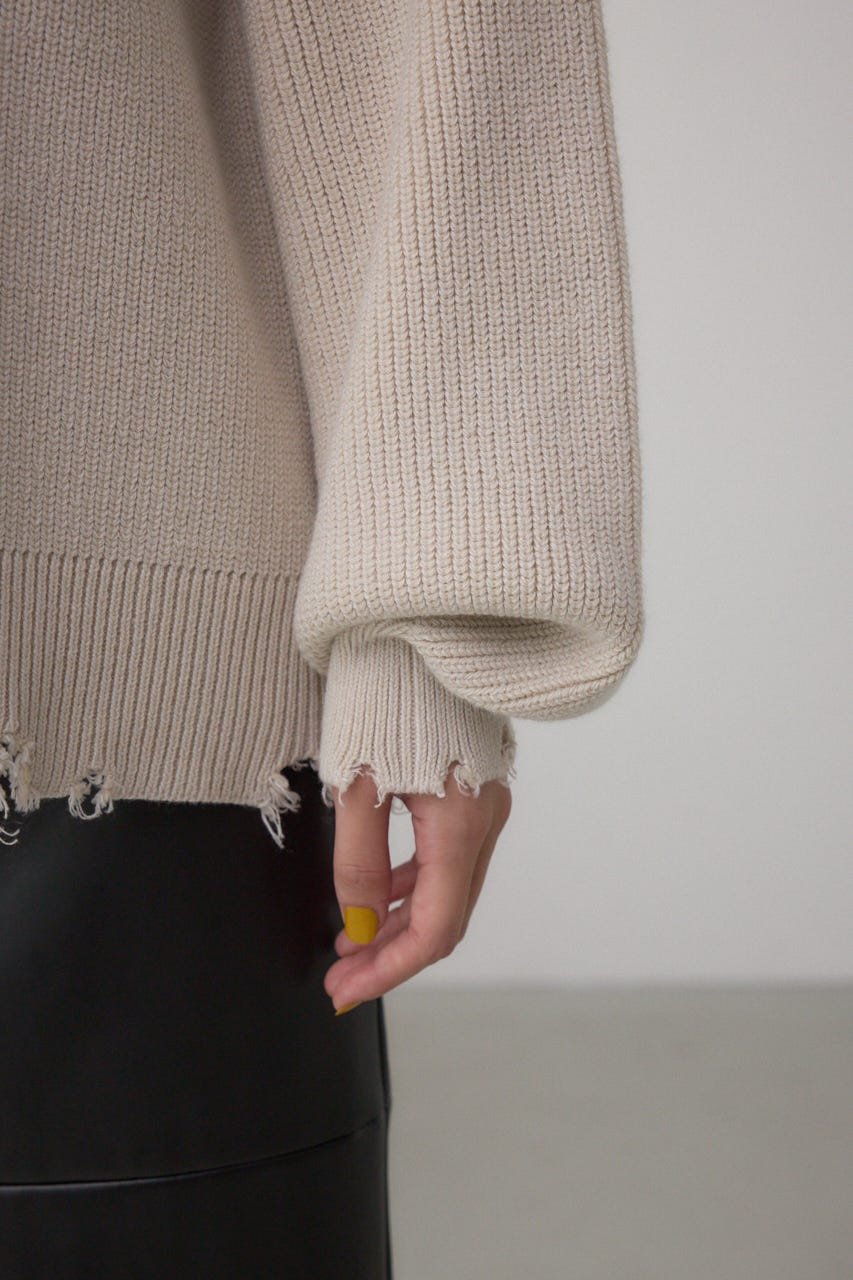 サイドZIPニットトップス IVOY FREE