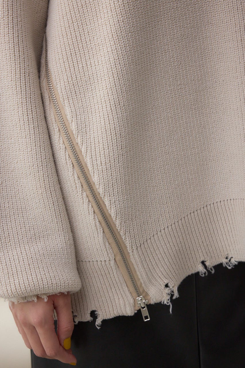 サイドZIPニットトップス IVOY FREE