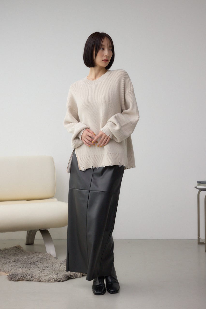 サイドZIPニットトップス IVOY FREE