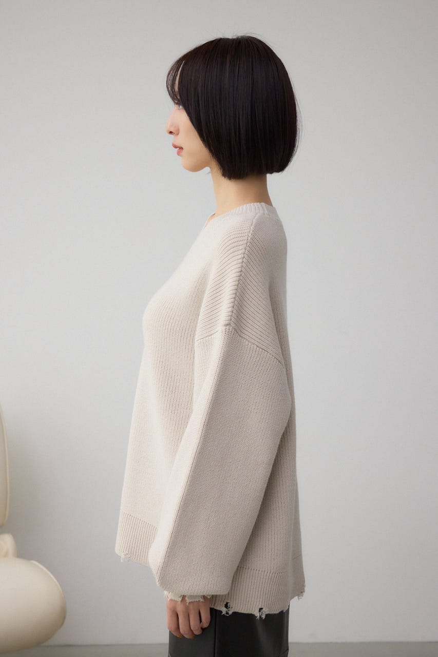 サイドZIPニットトップス IVOY FREE