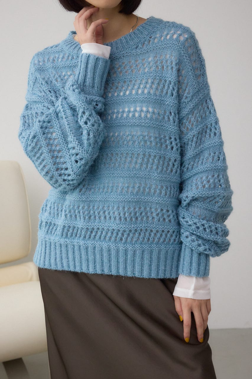 メッシュボーダーインナーセットニット BLU FREE