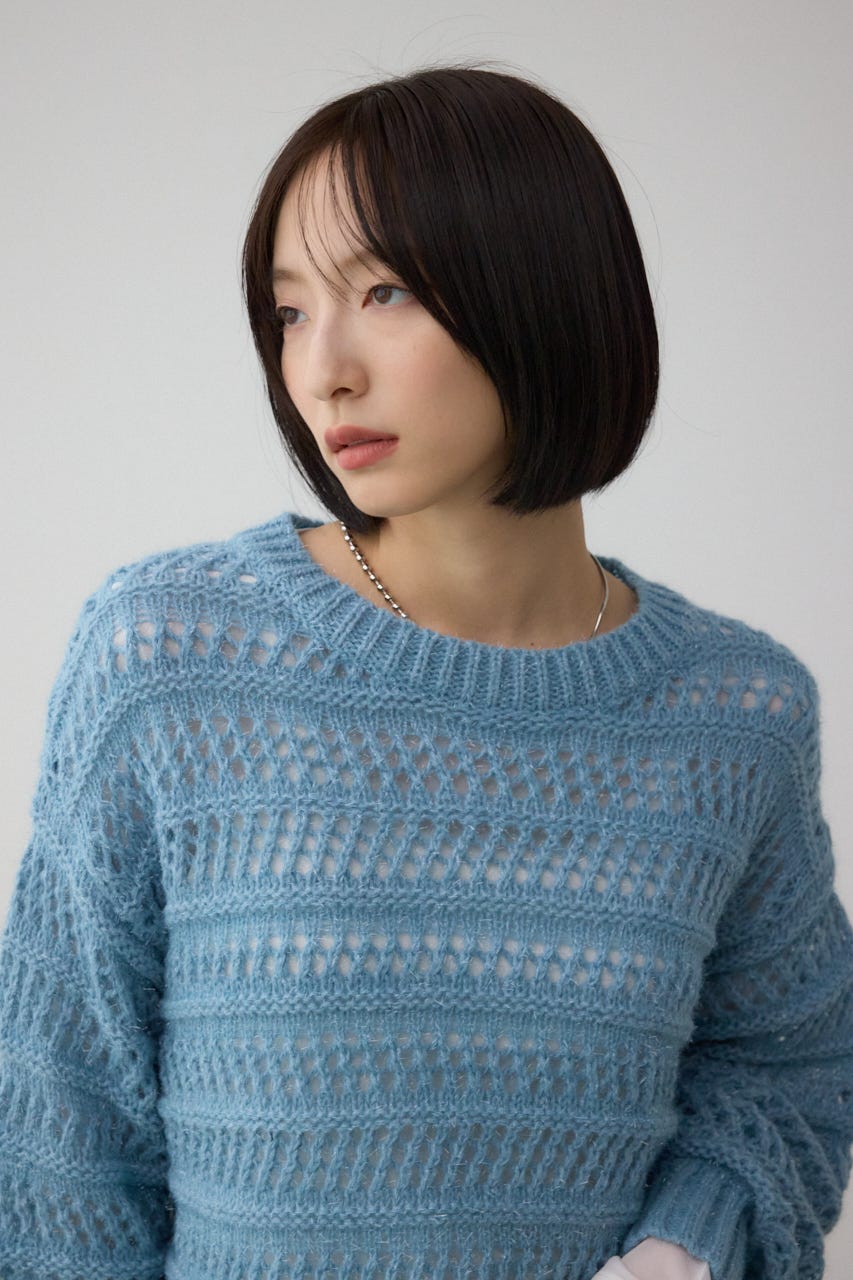 メッシュボーダーインナーセットニット BLU FREE