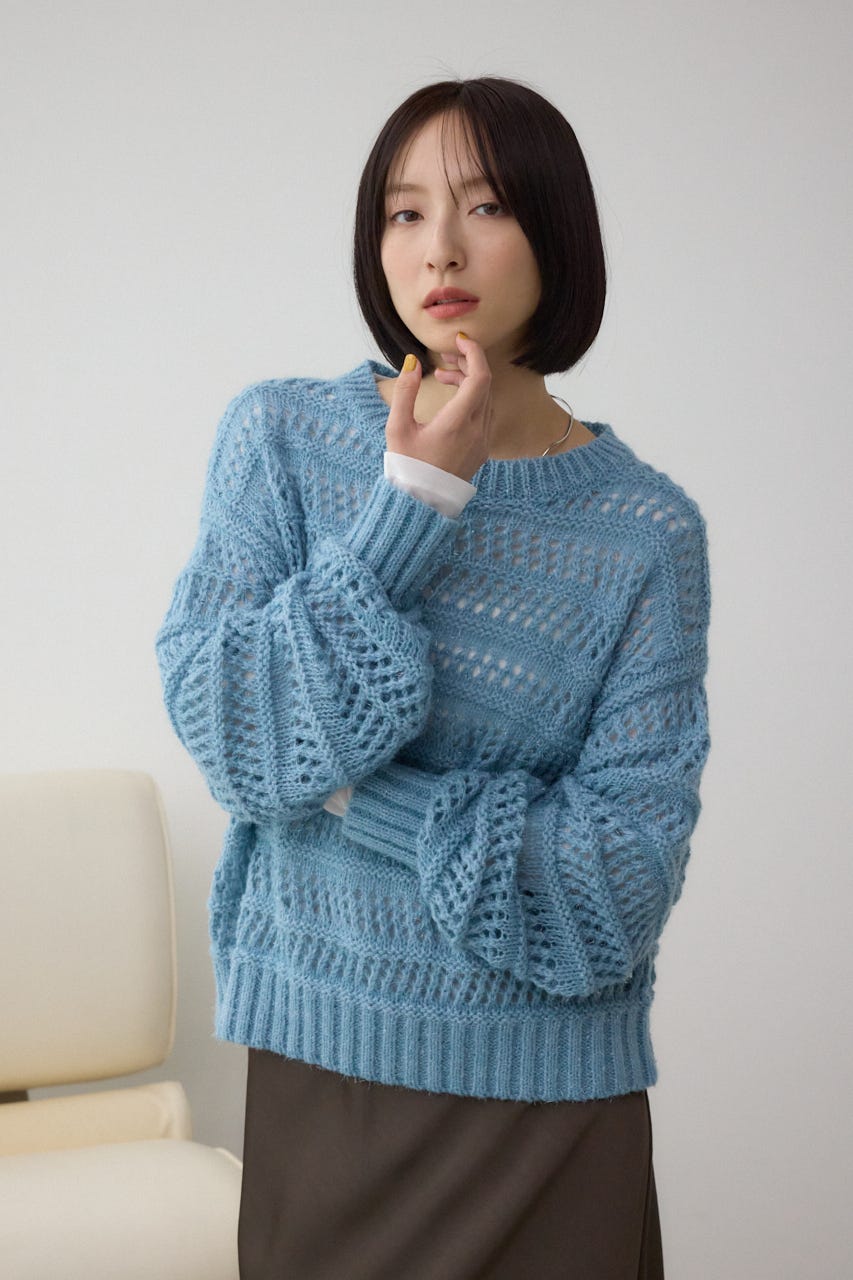 メッシュボーダーインナーセットニット BLU FREE